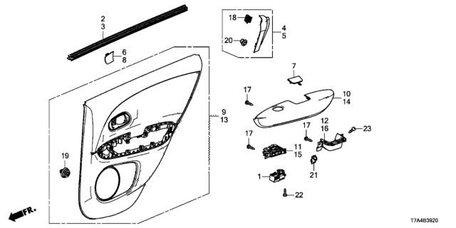 2020 Honda HR-V LINING, L. RR. DOOR (LOWER) *NH1118L* (CHARCOAL DARK GRAY) Diagram for 83751-THX-A01ZD