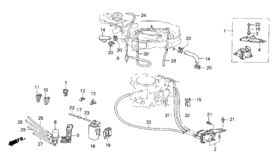 1986 Honda CRX 2 Door HF KL 5MT Air Cleaner Tubing Diagram