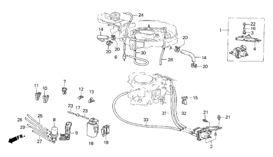 1984 Honda CRX Air Cleaner Tubing Diagram