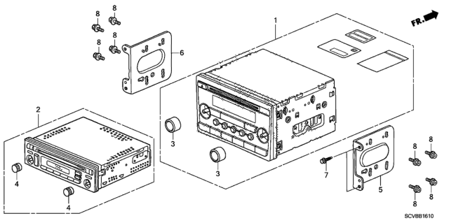 2011 Honda Element 5 Door EX (2WD) KA 5AT Auto Radio Diagram