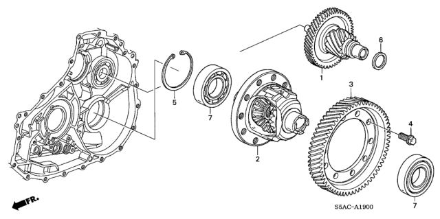 2005 Honda Civic CVT Differential (CVT) Diagram