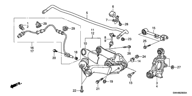 2009 Honda CR-V Rear Lower Arm Diagram