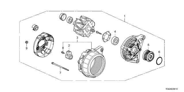 2021 Honda Civic Alternator (Denso) Diagram