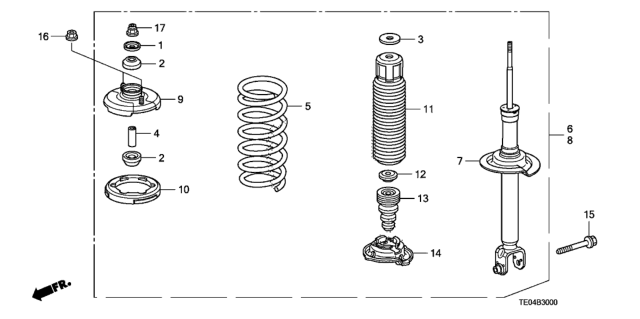 2009 Honda Accord Spring, Rear Diagram for 52441-TE1-A02