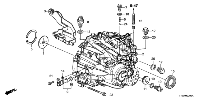 2013 Honda Civic MT Transmission Case (1.8L) Diagram