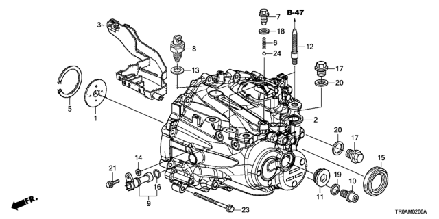 2013 Honda Civic Plate, Oil Gutter Diagram for 21211-RF8-003