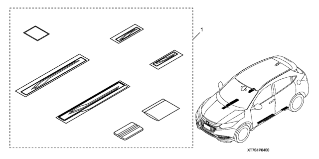 2019 Honda HR-V Door Sill Protector Film Diagram