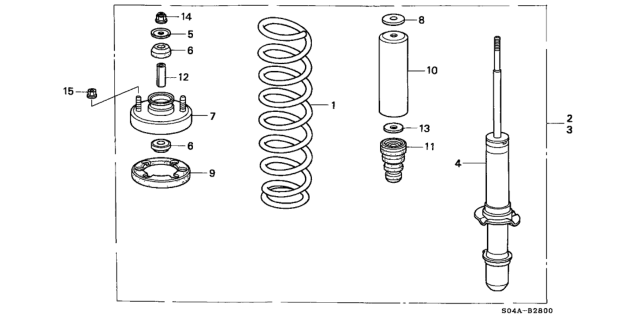 1998 Honda Civic Front Shock Absorber Diagram