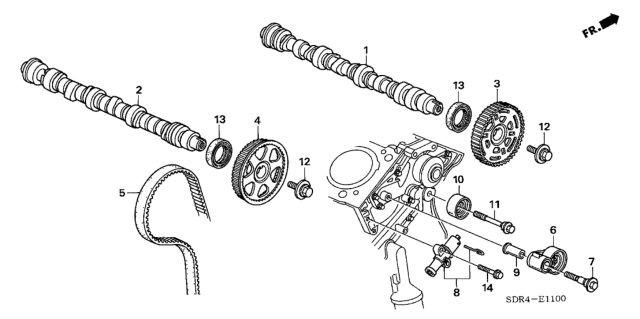 2007 Honda Accord Hybrid 4 Door HYBRID KA 5AT Camshaft - Timing Belt Diagram