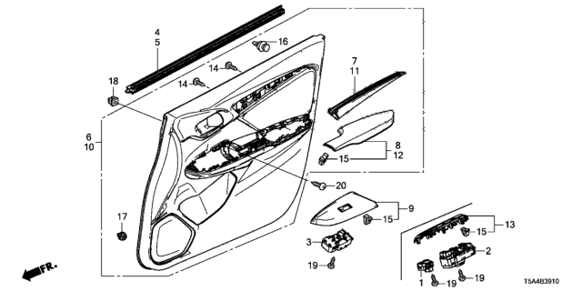 2018 Honda Fit Front Door Lining Diagram