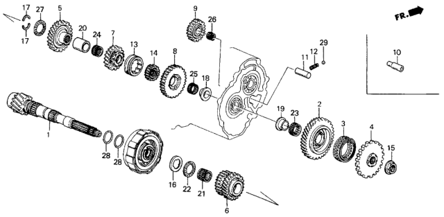 1986 Honda Civic Hub, Selector Diagram for 23566-P7C-000