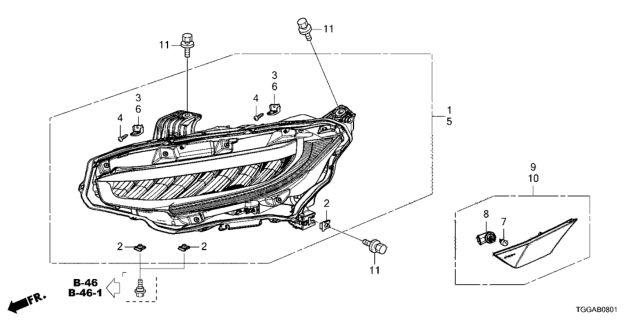 2021 Honda Civic Headlight (LED) Diagram