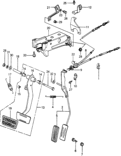 1982 Honda Civic 5 Door ** (WAGOVAN) KA HMT Pedals Diagram