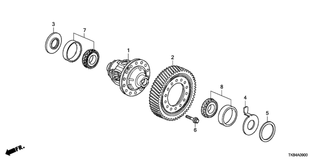 2012 Honda Odyssey 5 Door LX KA 5AT AT Differential (5AT) Diagram