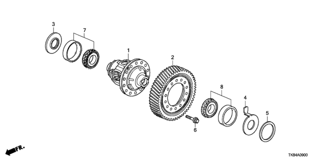 2012 Honda Odyssey AT Differential (5AT) Diagram