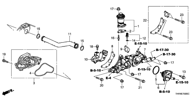 2022 Honda Odyssey Gasket Kit, Water Passage Diagram for 06190-5MR-305