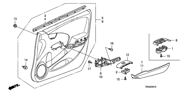 2009 Honda Fit Front Door Lining Diagram