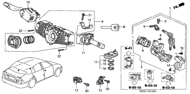 2005 Honda Civic Combination Switch Diagram