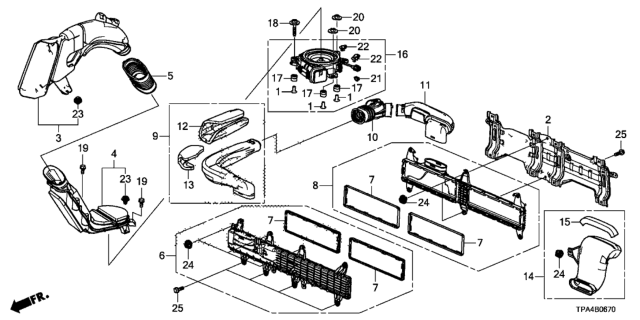2021 Honda CR-V Hybrid DUCT COMP, RR Diagram for 1J673-5RD-H00