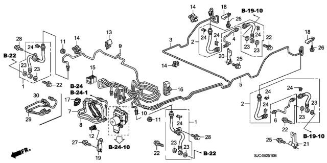 2006 Honda Ridgeline Pipe X Comp,Brake Diagram for 46377-SJC-A03