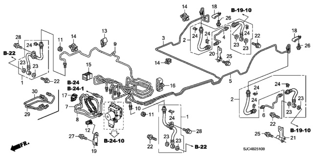 2006 Honda Ridgeline Pipe V, Brake Diagram for 46375-SJC-A51