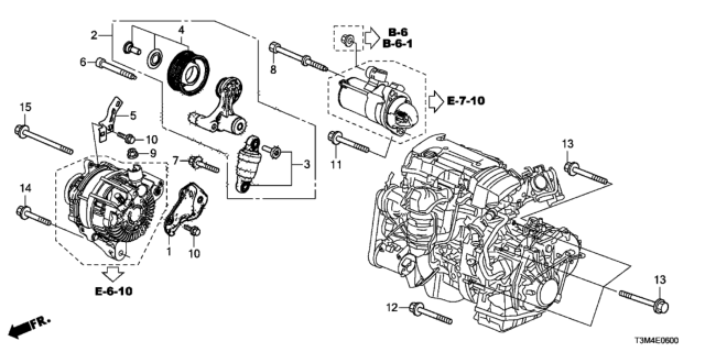 2017 Honda Accord Auto Tensioner (L4) Diagram