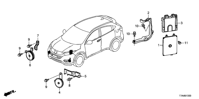 2020 Honda HR-V Bracket,Horn(R Side) Diagram for 38151-T7A-000