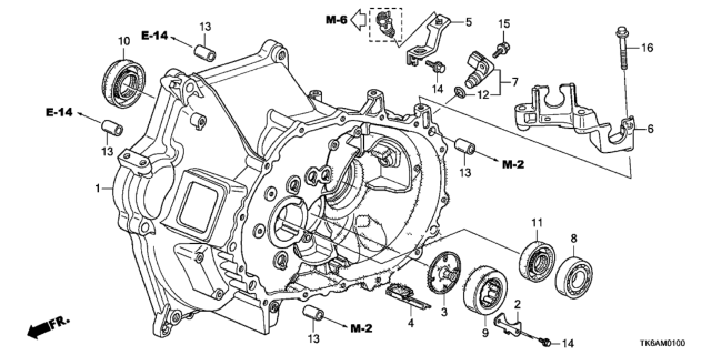 2013 Honda Fit Case Complete, Clutch Diagram for 21000-RP4-315