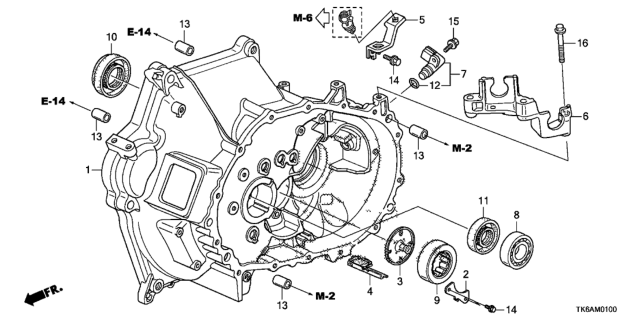 2013 Honda Fit Plate C, Oil Guide Diagram for 21103-PLW-000