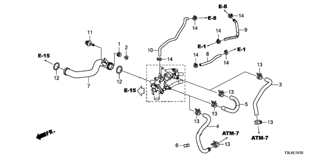 2016 Honda Accord Water Hose (L4) Diagram