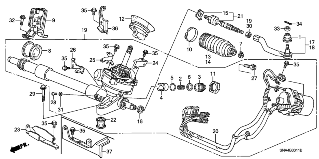 2007 Honda Civic P.S. Gear Box (EPS) Diagram