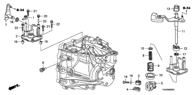 2008 Honda Accord MT Shift Arm (L4) Diagram