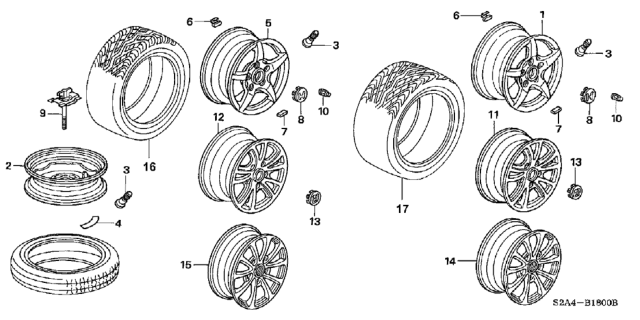 2003 Honda S2000 Disk, Aluminum Wheel (16X7 1/2Jj) (Enkei) Diagram for 42700-S2A-J90