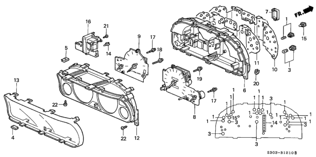 1997 Honda Prelude Meter Components (NIPPON SEIKI) Diagram