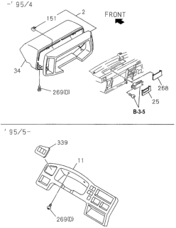 1994 Honda Passport 4 Door DX (4X2 4 CYLINDER) KA 5MT Combination Meter Diagram 1