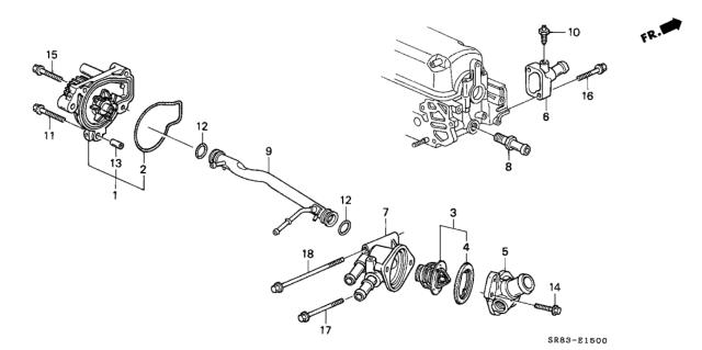 1993 Honda Civic Case, Thermostat Diagram for 19320-P10-A00