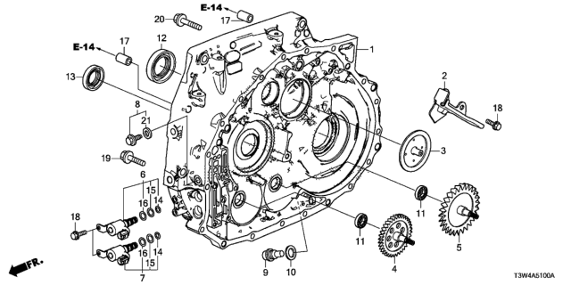 2014 Honda Accord Hybrid AT Flywheel Case Diagram