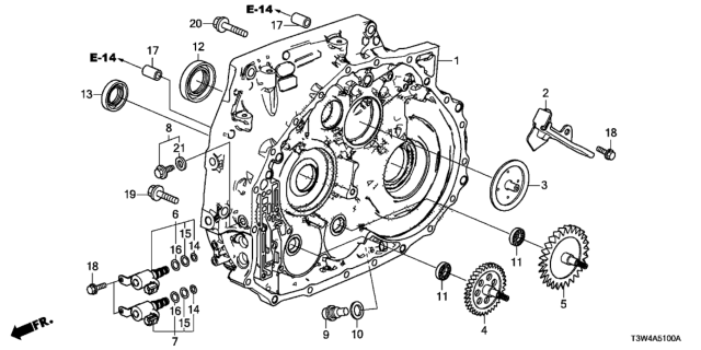 2015 Honda Accord Hybrid AT Flywheel Case Diagram