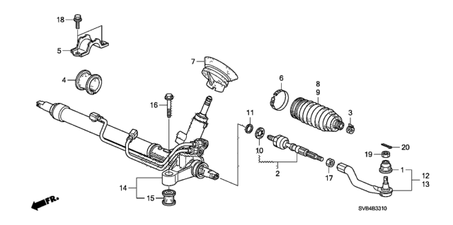 2010 Honda Civic Power Steering Rack, Reman Diagram for 06536-SNE-306RM