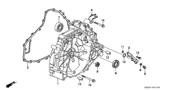 1998 Honda Civic AT Flywheel Housing Diagram