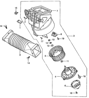 1981 Honda Civic 4 Door ** (1500) KA HMT Heater Blower Diagram