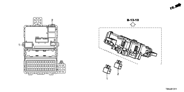 2018 Honda Civic 4 Door TOUR (TURBO) KL CVT Control Unit (Cabin) Diagram 2