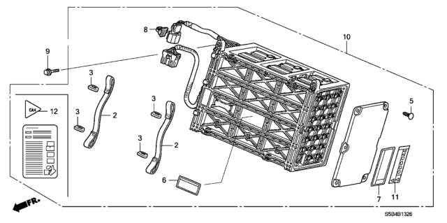 2003 Honda Civic 4 Door MX (HYBRID) KL CVT IMA Battery Diagram