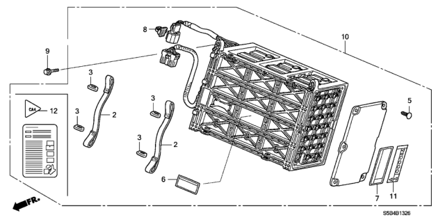 2004 Honda Civic Label, High Voltage Caution Diagram for 1K812-PZA-A01