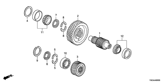 2020 Honda Civic AT Final Drive Shaft Diagram