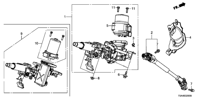 2017 Honda Fit Mcu Assy., EPS Diagram for 53681-T5R-A22