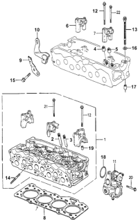 1983 Honda Accord Holder, Camshaft (No.4) Diagram for 12234-PC1-000