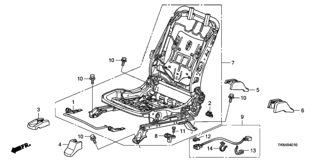 2010 Honda Fit Cover, L. FR. Seat Foot (Outer) *NH167L* (RR) (GRAPHITE BLACK) Diagram for 81507-TF0-G01ZA