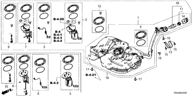 2016 Honda Civic Fuel Tank Diagram