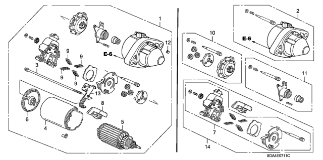 2003 Honda Accord 4 Door LX (SIDE SRS) KL 5AT Starter Motor (Mitsuba) (L4) Diagram